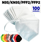 Máscara 5 Camadas N95 / Kn95 / Pff2 / Ffp2 100 Un Coloridas