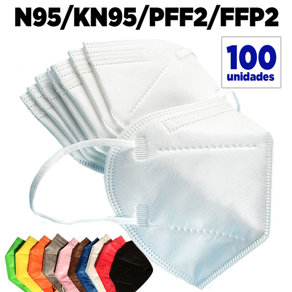 Máscara 5 Camadas N95 / Kn95 / Pff2 / Ffp2 100 Un Coloridas