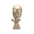 Máscara Decorativa Sopro Em Cerâmica Ouro Velho Fosco 35x16x2