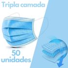 Máscara Descartável 3 Camadas - 50 Unidades