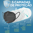 Máscara Kn95 Adulto Preta - Pacote 20 Unidades