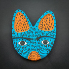 Máscara Madeira M Ilha Do Ferro - Preto/laranja/branco