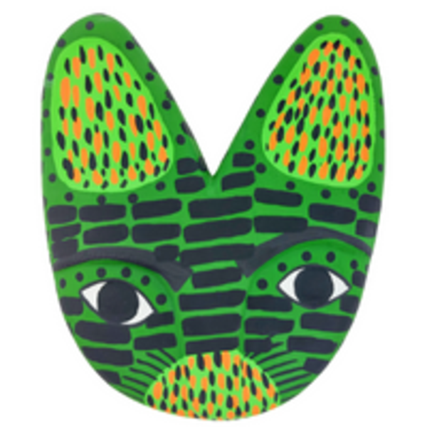 Máscara Madeira M Ilha Do Ferro - Verde/preto/laranja