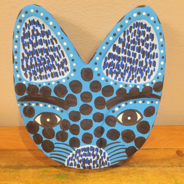 Máscara Madeira Zé Crente M Ilha Do Ferro - Azul/bola Preta