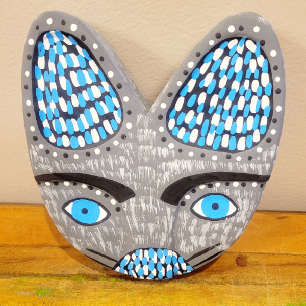 Máscara Madeira Zé Crente M Ilha do Ferro - Cinza/Branco