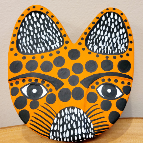 Máscara Madeira Zé Crente M Ilha do Ferro - Laranha/bolinha P