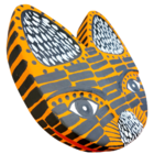 Máscara Madeira Zé Crente M Ilha Do Ferro - Laranja/traço Pre