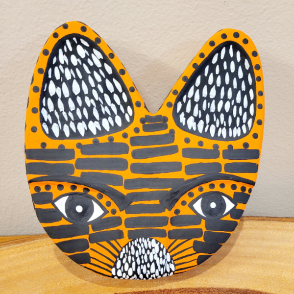 Máscara Madeira Zé Crente M Ilha Do Ferro - Laranja/traço Pre