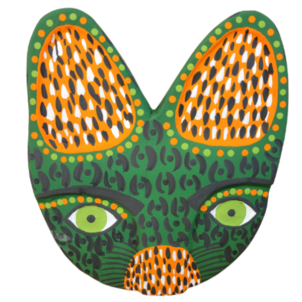 Máscara Madeira Zé Crente M Ilha do Ferro - Verde/preto/amare