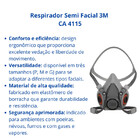Mascara Respirador Semi Facial 3m Epi Ca 4115 6200 Tam.m