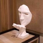 Máscara Sopro Decorativa Branco Em Cerâmica 35x16x20 Cm - Ind