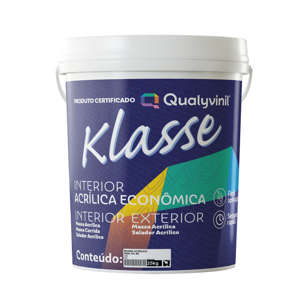 Massa Acrílica Klasse Branca 25Kg Qualyvinil