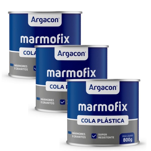 Massa Cola Plástica Chumbar Argacon 800gr Kit 3 Unidades