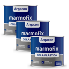 Massa Cola Plástica Preta Argacon 800gr Kit 3 Unidades