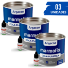 Massa Cola Plástica Travertino Argacon 800gr Kit 3 Unidades