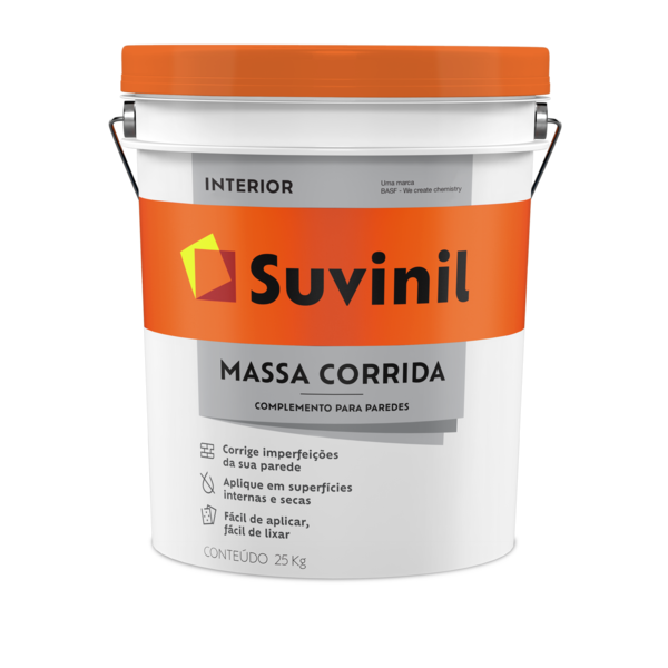 Massa Corrida Complemento para Paredes Branca Balde 25kg Suvinil