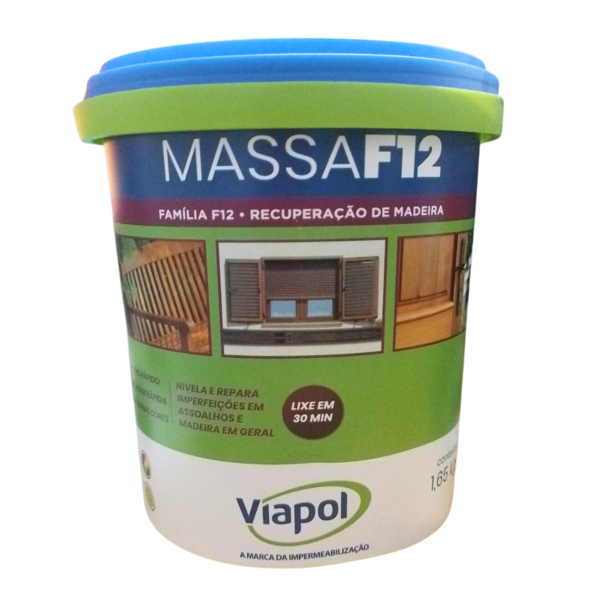 Massa F12 Calafetar Correção Madeira Viapol 1,65kg Div Cores