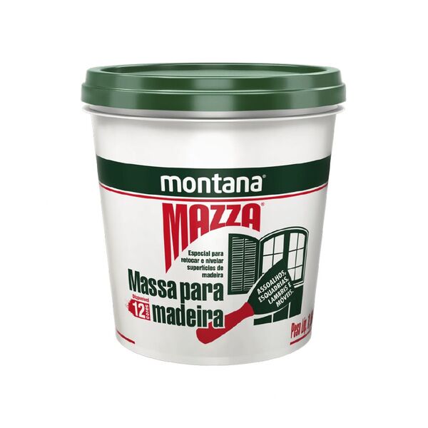 Massa Mazza P/ Retocar Nivelar Madeira Montana 400g Branco -