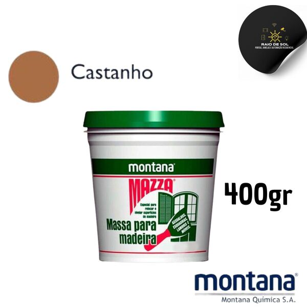 Massa Mazza Para Retocar E Nivelar Madeira Montana 400g Castanho