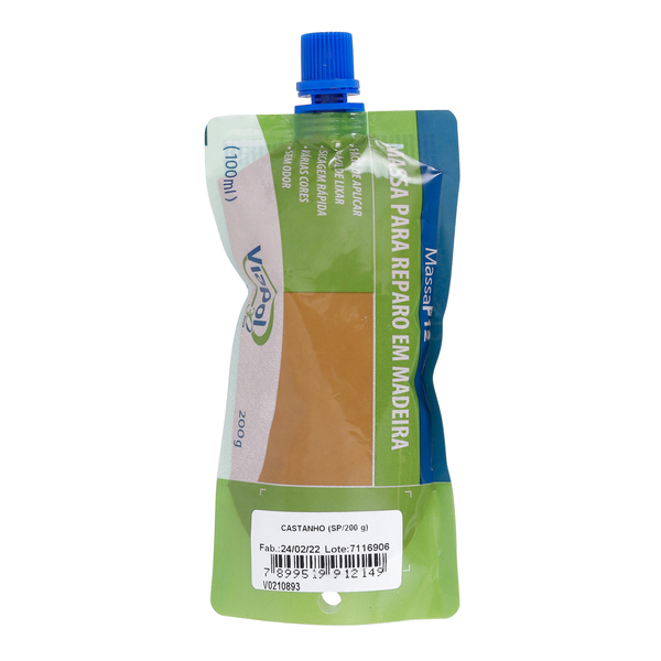 Massa para Madeira Viapol MF-12 Castanho 200g