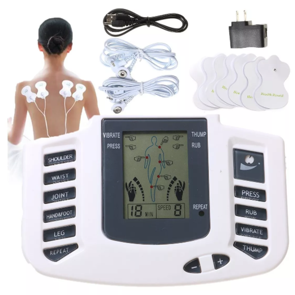 Massageador Elétrico Portátil Estimulador Muscular Cor Branco