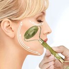 Massageador Facial Pedra Jade Massoterapia Rolo Anti Estresse