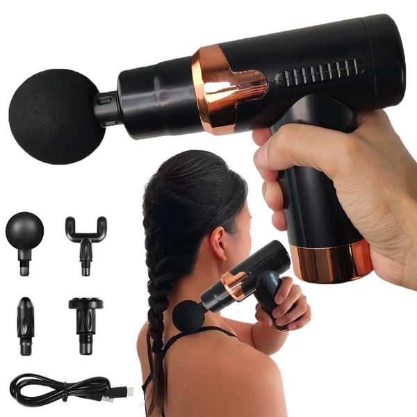 Massageador Sem Fio Portatil 6 Modos 4 Pontas Anti Estresse A