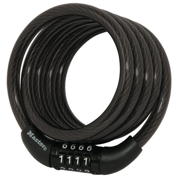 Master Lock Cabo Bloqueio Bicicleta Com Combinação  Preto 814