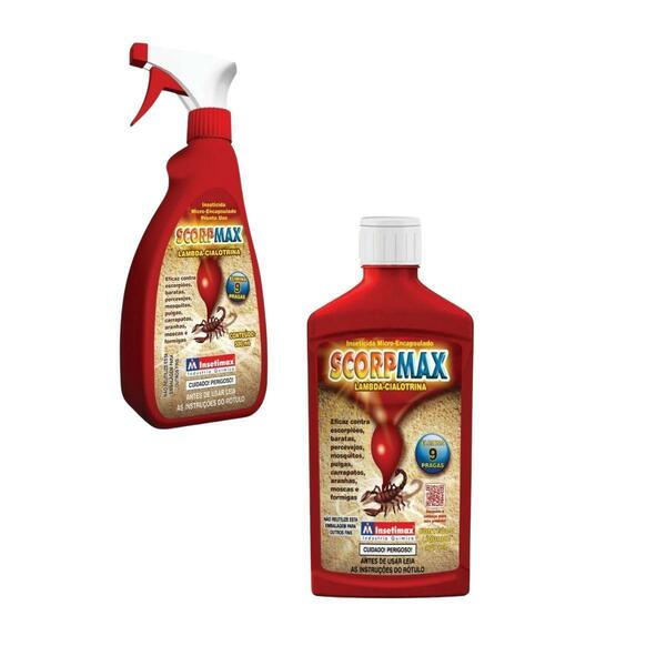 Mata Escorpião Pronto Uso Scorpmax Insetimax 500ml E Refil