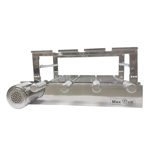 Max Grill Giratória Inox Para 4 Espetos Para Churrasqueira Pr