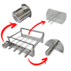 Max Grill Giratória Inox Para 5 Espetos Para Churrasqueira Pr