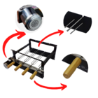 Max Grill Giratória Preto Para 4 Espetos Para Churrasqueira P