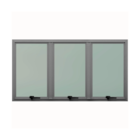 Janela Maxim-ar 3 Folhas Alumínio Pintado Cinza com Vidro Mini Boreal Sob Medida Linha 25 OGB Esquadrias