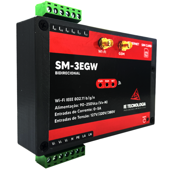 Medidor De Energia Trifásico Bidirecional Sm-3egw 127v/220v/3
