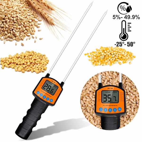 Medidor Umidade Grãos Portátil Digital Café Milho Soja Arroz