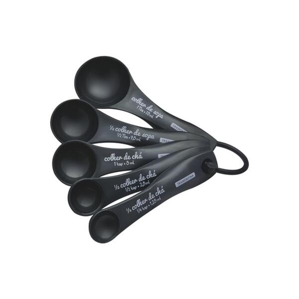 Medidores De Colher 5 Peças Bakery Cinza Sortidos De Abs Tram