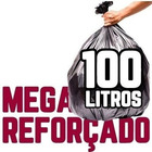 Mega Reforçado Saco De Lixo 100 Litros 100 Un Preto Preto