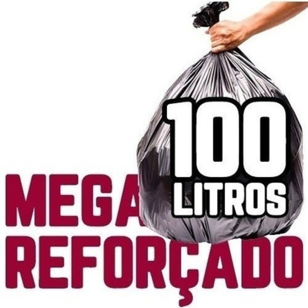 Mega Reforçado Saco De Lixo 100 Litros 100 Un Preto Preto