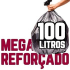 Mega Reforçado Saco De Lixo 100 Litros 100 Un Preto Preto