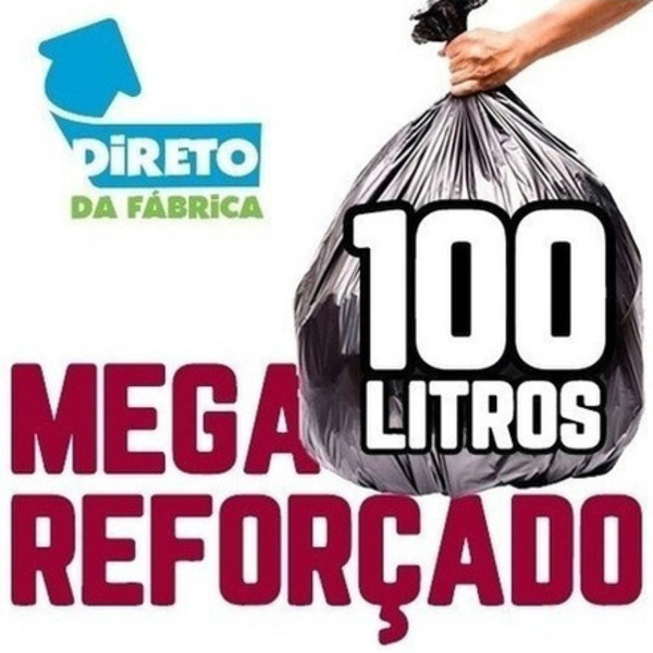 Mega Reforçado Saco De Lixo 100 Litros 200 Un Preto