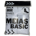 Meia Masculina Rotook Esportiva Branca 39-43 com 6 Unidades