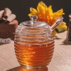 Meleira Cristal Com Tampa E Pegador Acrílico Colmeia 210ml