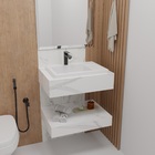 Mellstone Bancada Prime Calacata Grey Com Cuba Sobrepor Branc