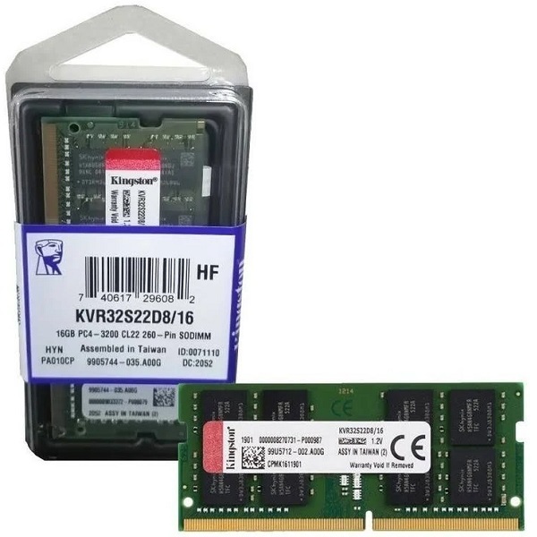 Memoria Notebook 16gb Ddr4 3200 Cl22 Kingston Kvr32s22d8/16