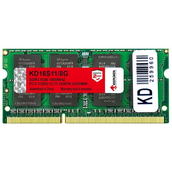 Memória Ram Para Notebook Keepdata Ddr3 8gb 1600mhz - Kd16s11