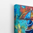 Menina Guarda Chuva Gato Colorido Quadro Canvas 60x40cm