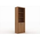 Mesa 02 Gavetas Me4123 Com Armário 02 Portas Me4110 Amêndoa -