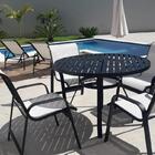 Mesa 1,10m Ripada Alumínio Com 4 Cadeiras Tela Sling S/ Juro