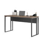 Mesa 1,20 Com Estante Brasil Nogueira Preto