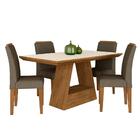 Mesa 1,36 Com 4 Cadeiras Alabama Freijó/off Prem/capucc - M.